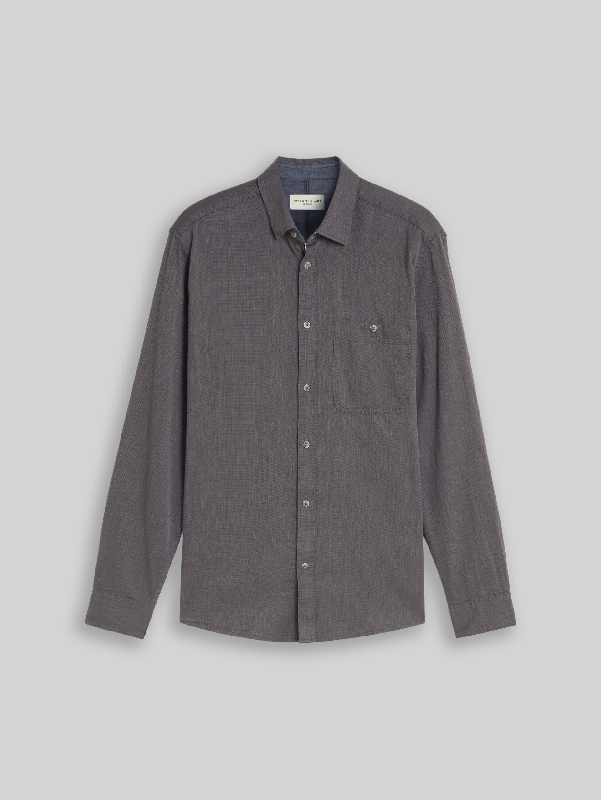 Chemise Regular Fit avec poche poitrine - tarmac grey structure - Vue de face du produit