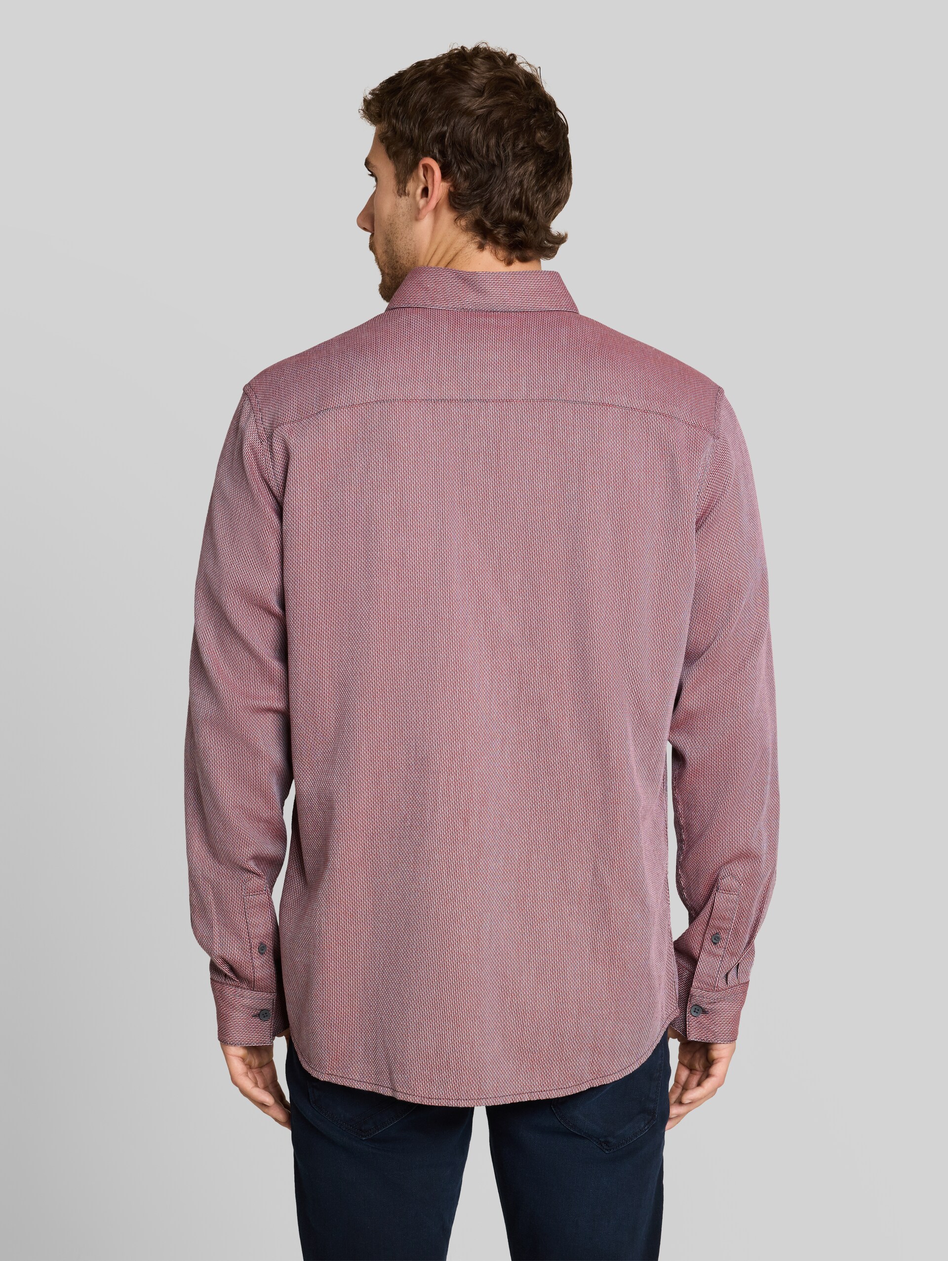 Chemise coupe classique en coton texturé - tarmac grey structure - Découpe Vue arrière du modèle