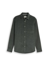 Non sélectionné, Chemise en velours côtelé coupe classique avec poche poitrine par Tom Tailor, verdoyant
