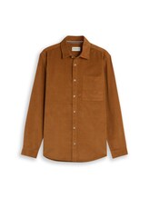 Non sélectionné, Chemise en velours côtelé coupe classique avec poche poitrine par Tom Tailor, brunir