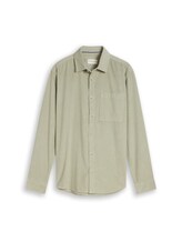 Non sélectionné, Chemise en velours côtelé coupe classique avec poche poitrine par Tom Tailor, verdoyant