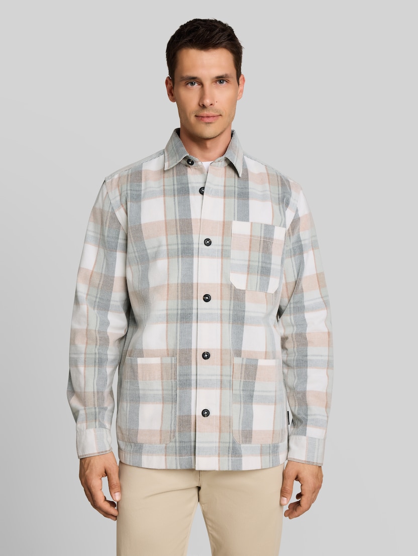 Cord Overshirt mit Karomuster von Men, off white mint check