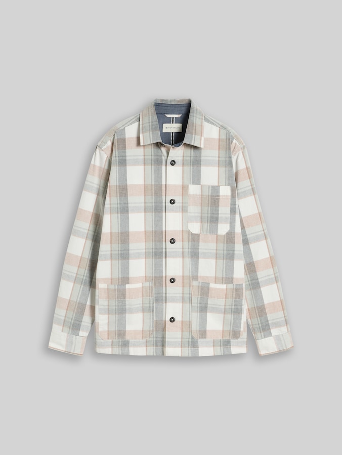 Cord Overshirt mit Karomuster von Men, off white mint check