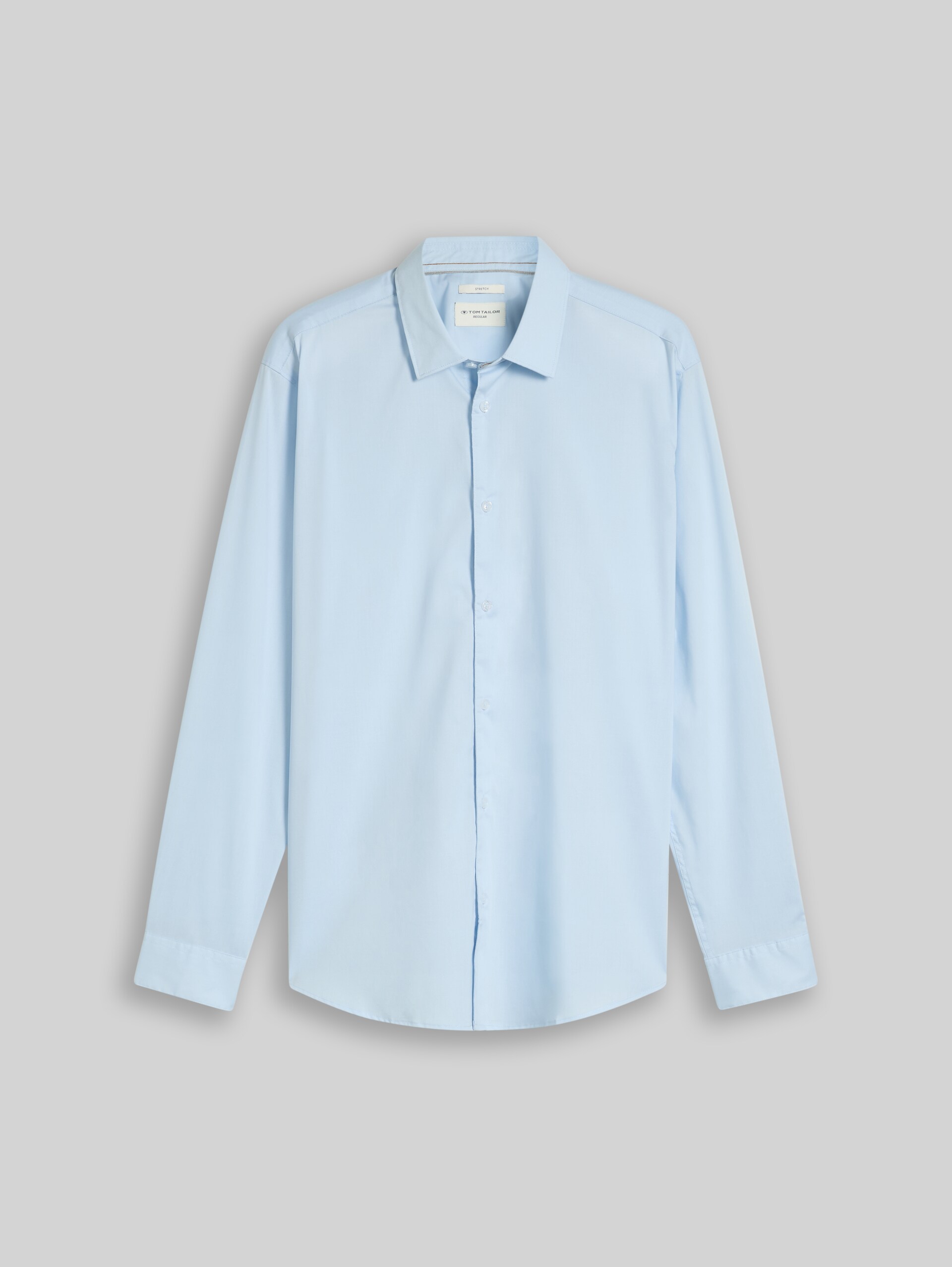 Regular Fit Hemd mit Stretch - Light Metal Blue - Vorder-Produkt-Ansicht