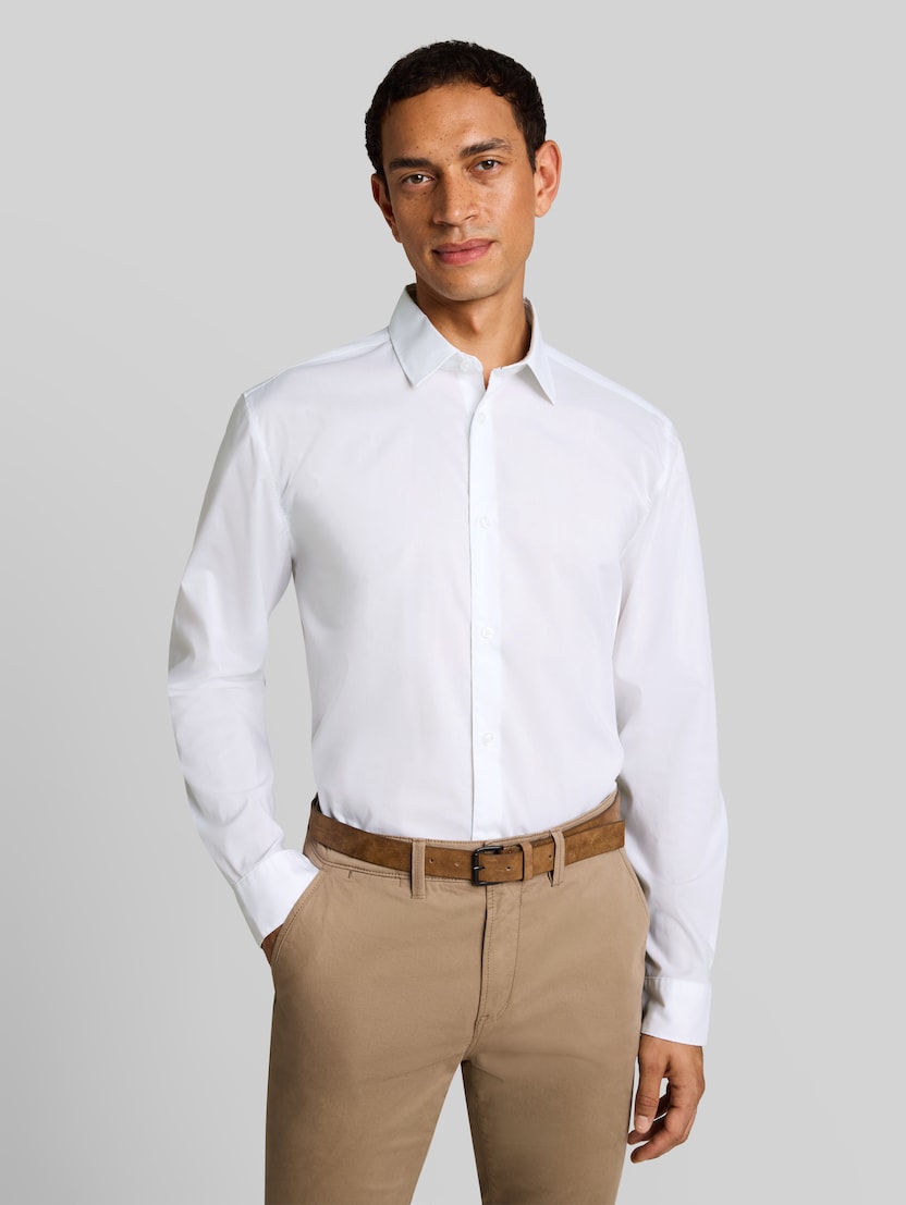 Regular Fit Hemd mit Stretch von Men, White