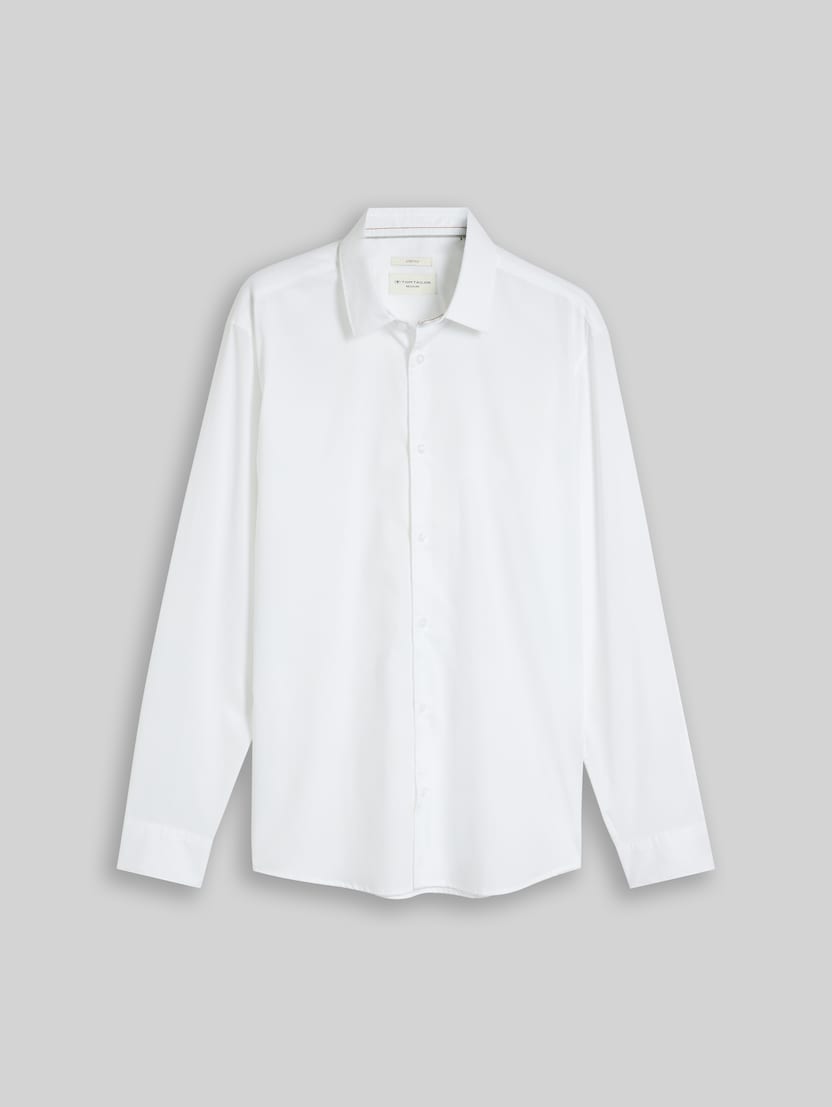 Regular-fit shirt with stretch by Men, White