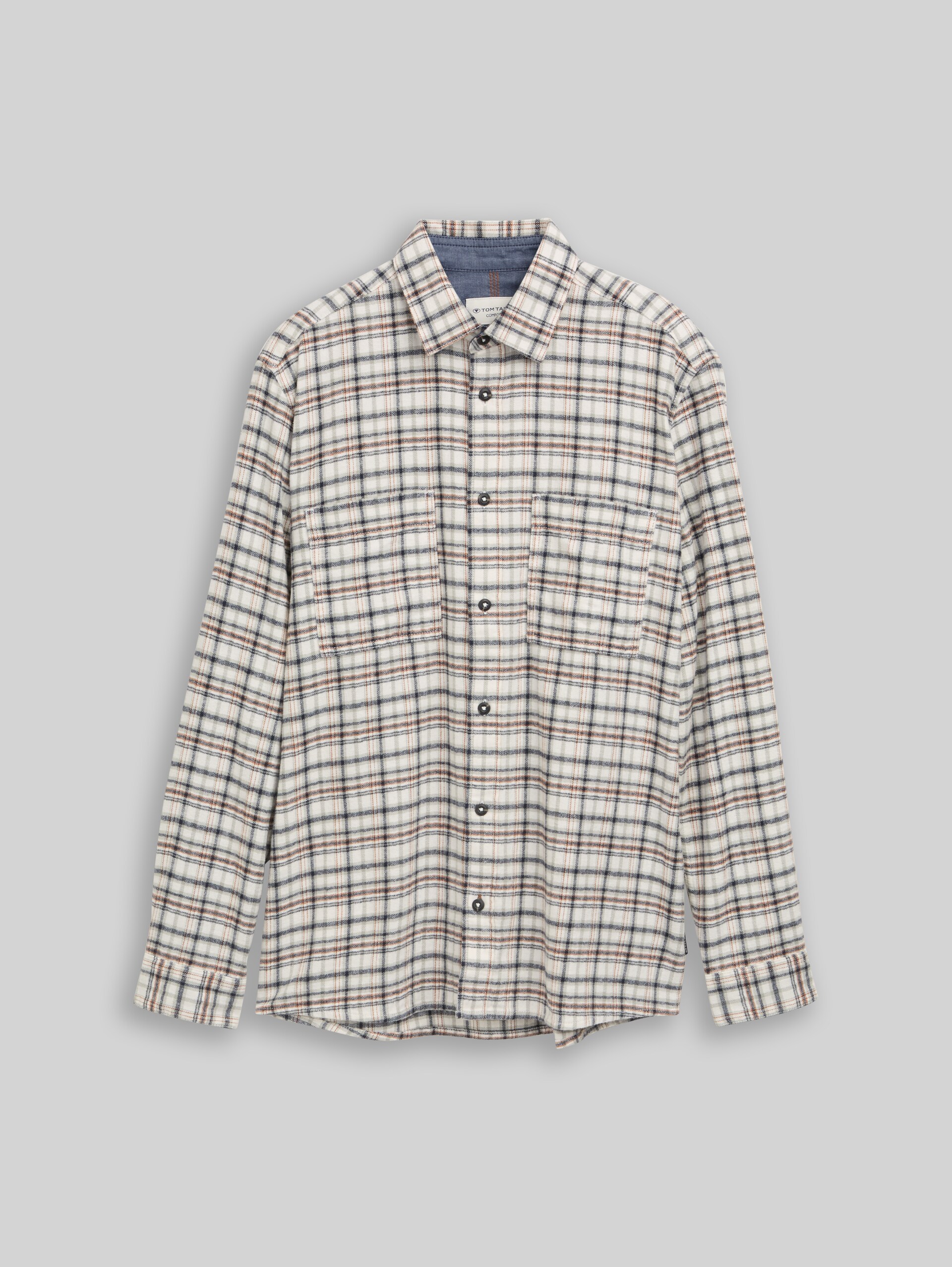 Comfort Fit Flanell-Hemd mit Karomuster - white based mint check - Vorder-Produkt-Ansicht