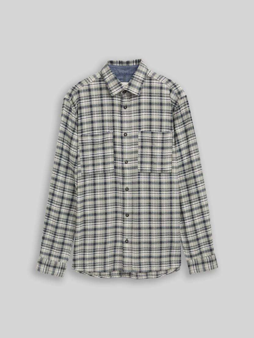 Comfort Fit flanellen overhemd met ruitpatroon door Men, mint based white blue check