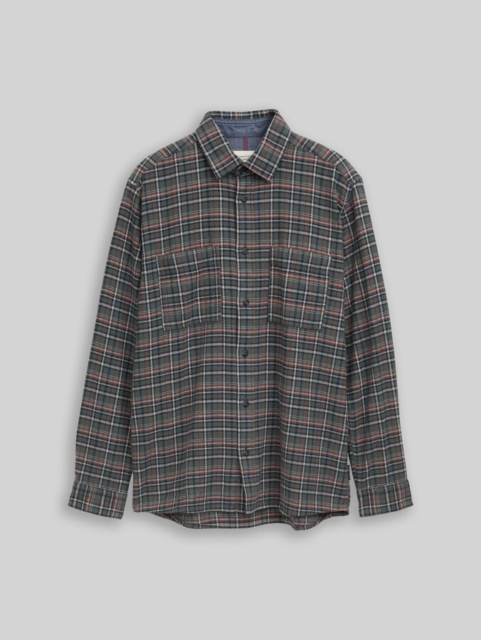 Chemise en flanelle coupe « Comfort Fit » à carreaux par Men, green based blue mint check