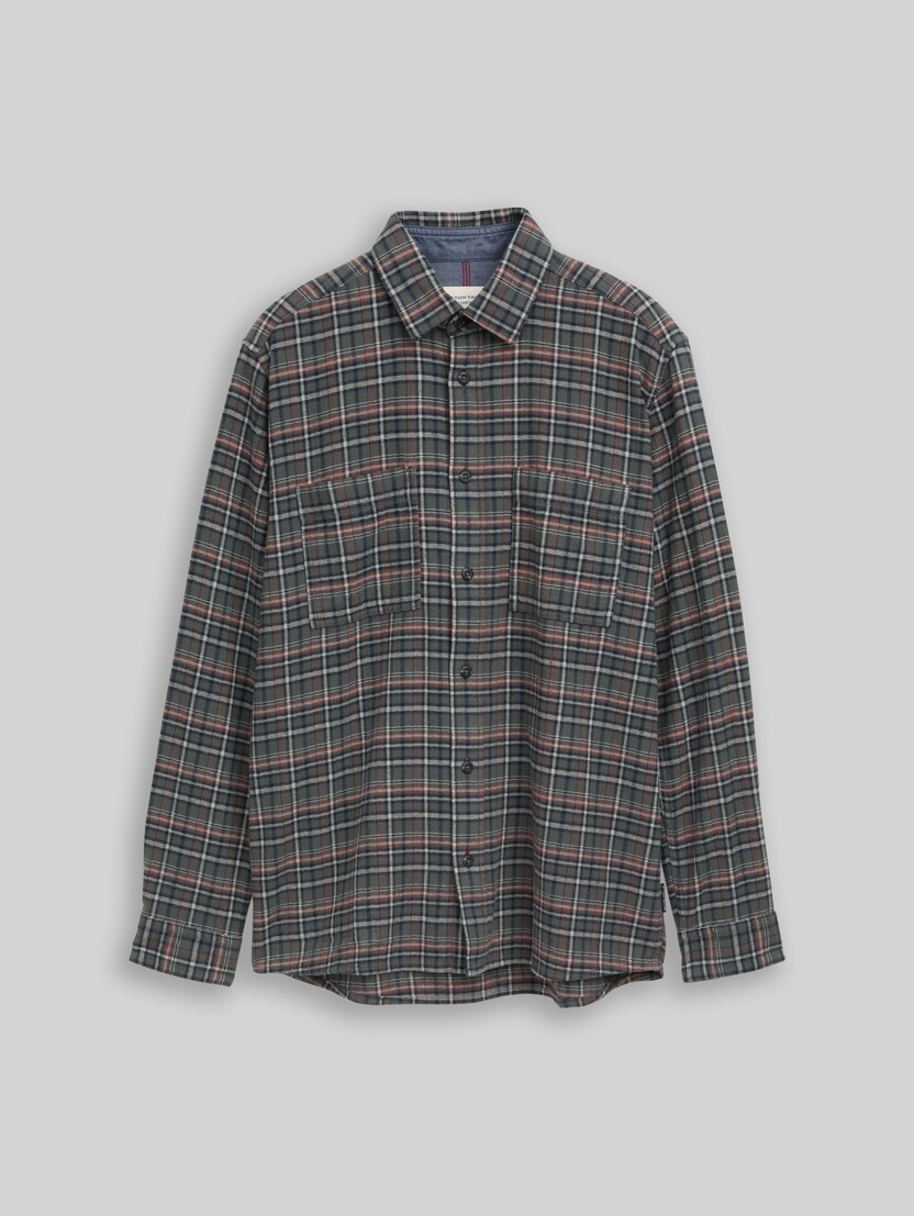 Comfort-fit flannel shirt with a checked pattern by Men, green based blue mint check