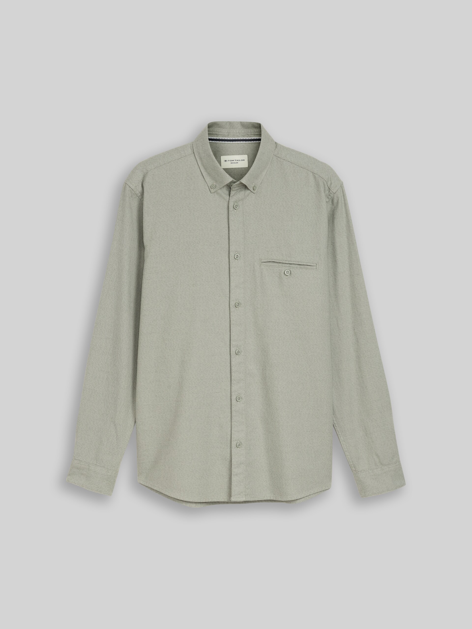 Regular Fit Hemd aus Baumwolle - mint based green structure - Vorder-Produkt-Ansicht