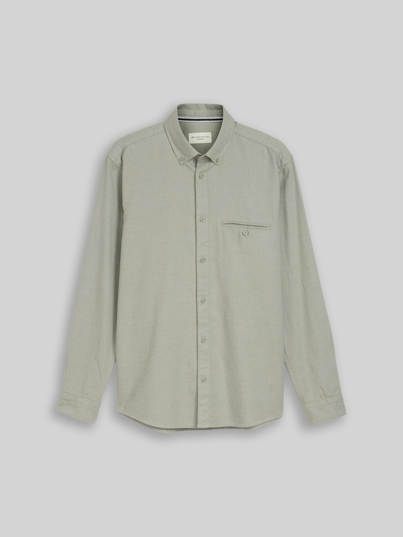 Regular Fit Hemd aus Baumwolle von Men, mint based green structure