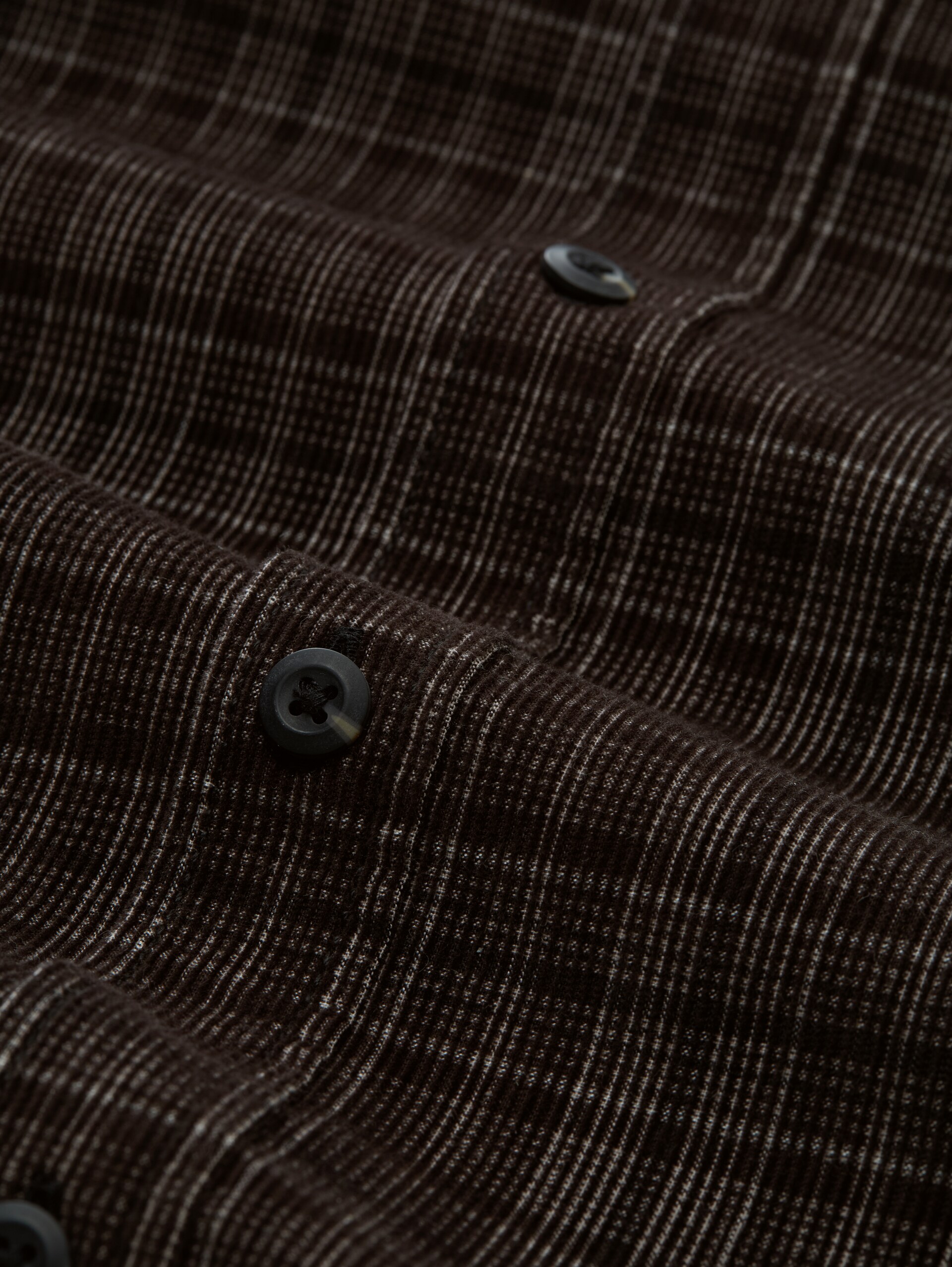 Regular fit corduroy overhemd met ruitpatroon - dark brown based check - Materiaalweergave
