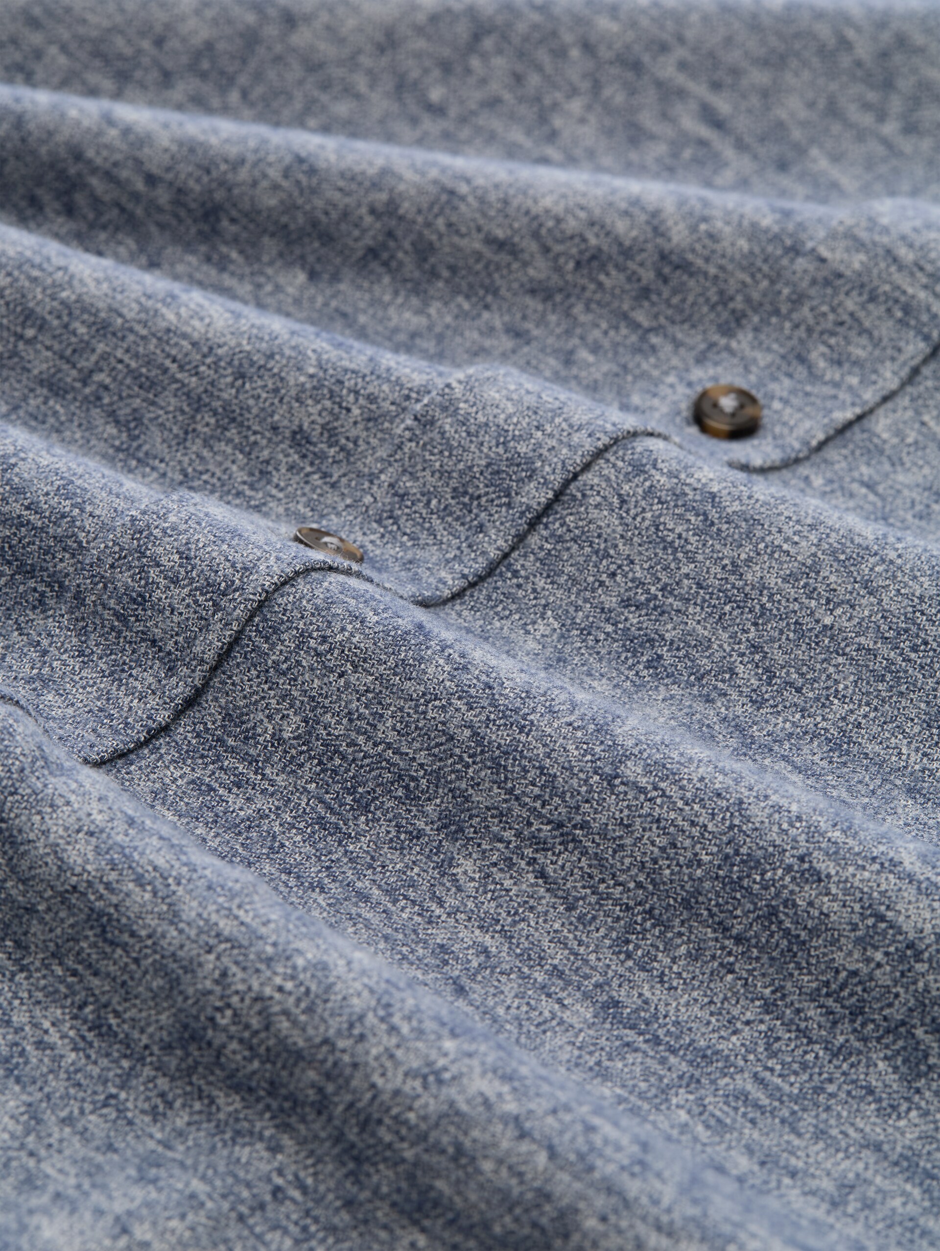 Regular Fit Flanell-Hemd - white blue grindle structure - Material-Ansicht