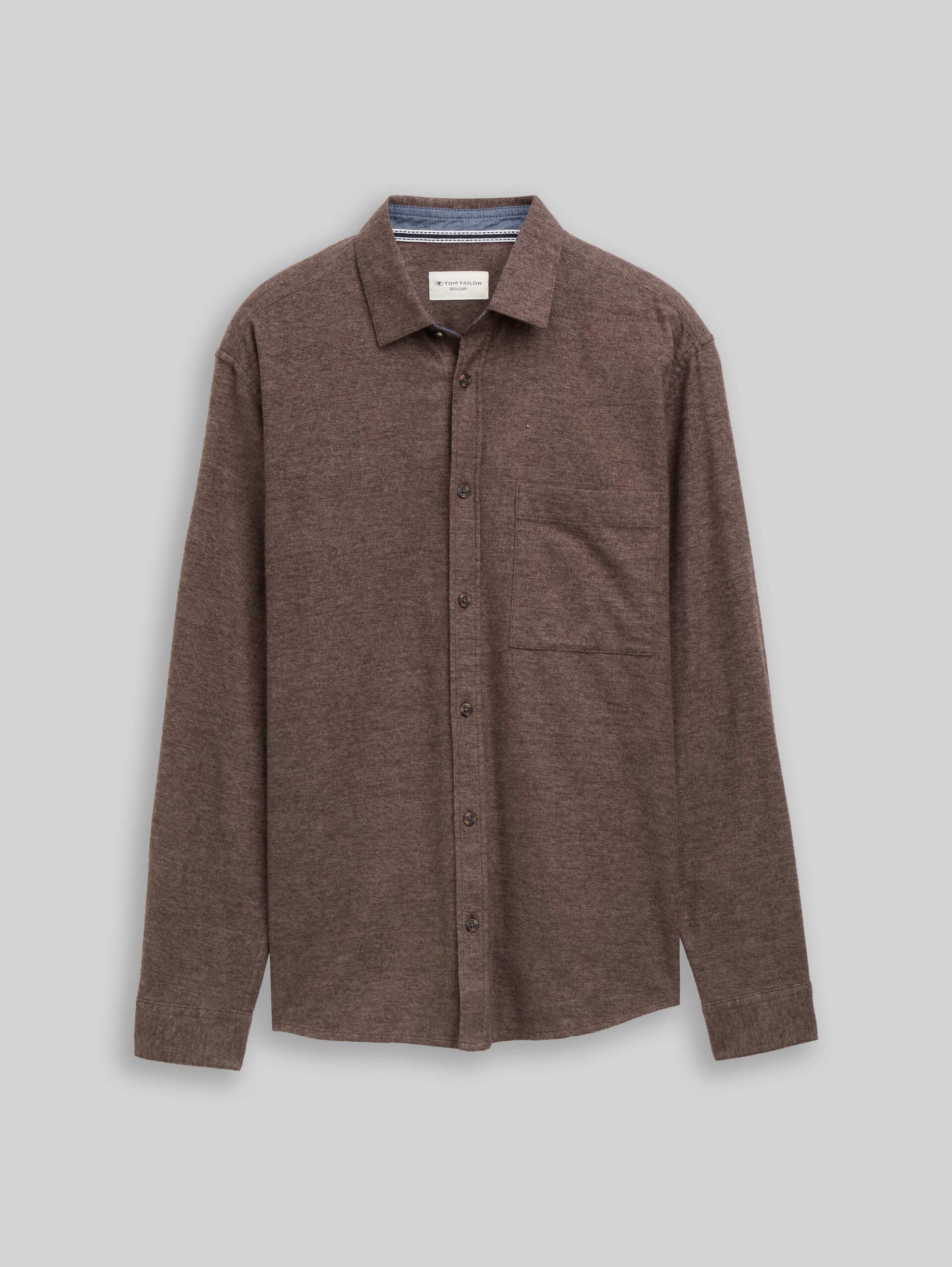 Regular Fit Flanell-Hemd - brown grindle structure - Vorder-Produkt-Ansicht