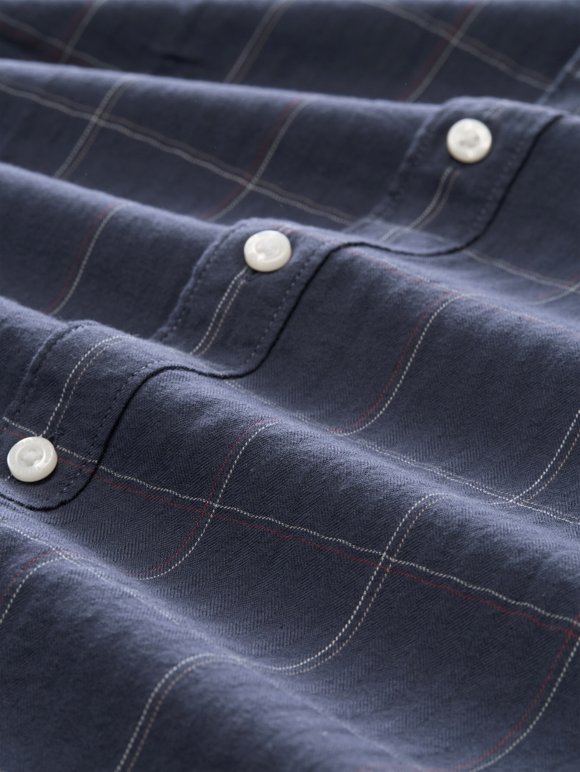 Regular Fit Hemd aus Baumwolle - blue window check - Material-Ansicht
