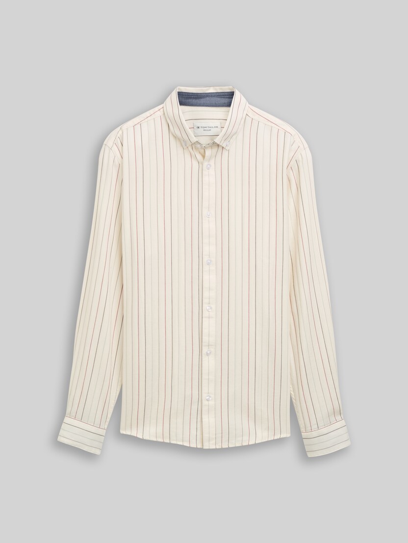 Regular Fit Hemd aus Baumwolle von Men, white multicolored stripes