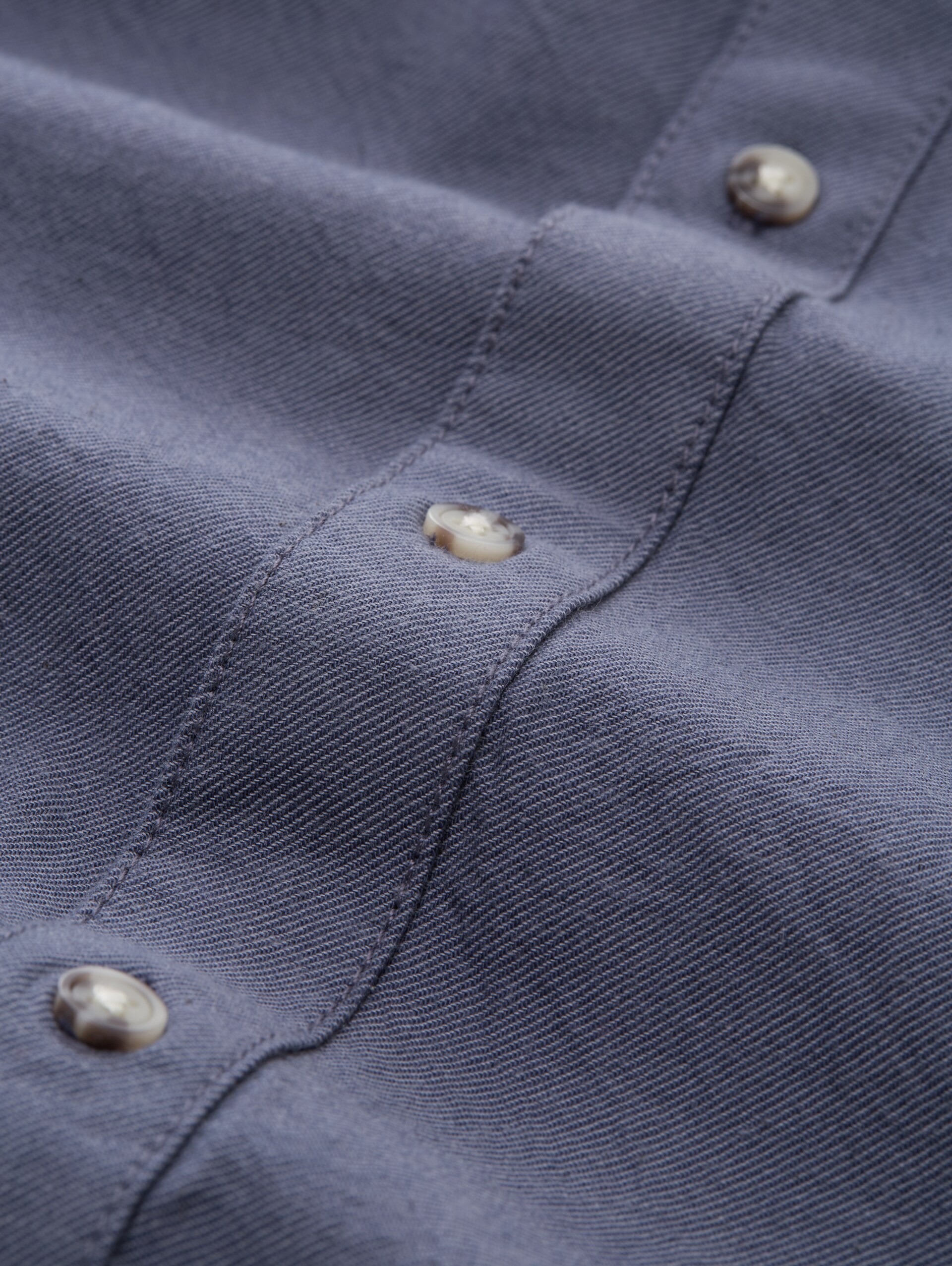 Regular Fit Twill Hemd aus Baumwolle - blue twill structure - Material-Ansicht