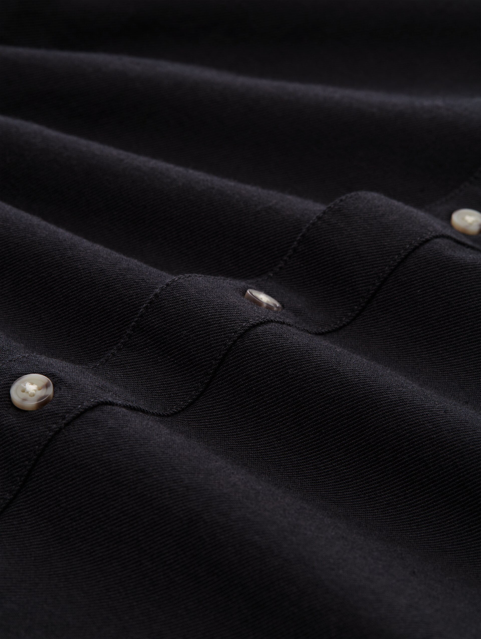 Regular Fit Twill Hemd aus Baumwolle - black twill structure - Material-Ansicht