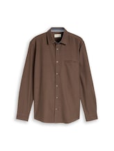 Nicht ausgewählt, Regular Fit Twill Hemd aus Baumwolle von Tom Tailor, braun