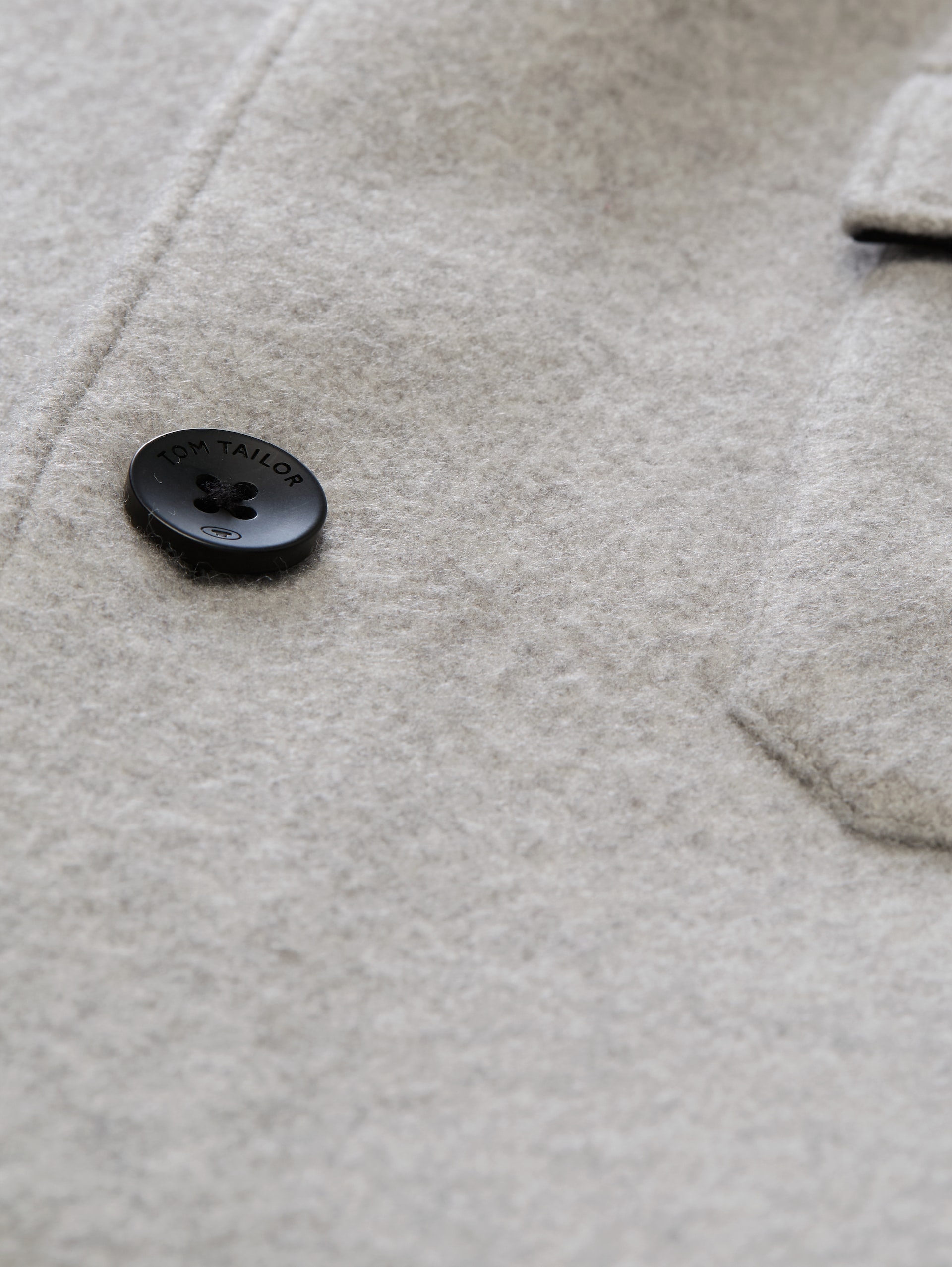 Overshirt in Woll-Optik - Knit Grey Melange - Material-Ansicht