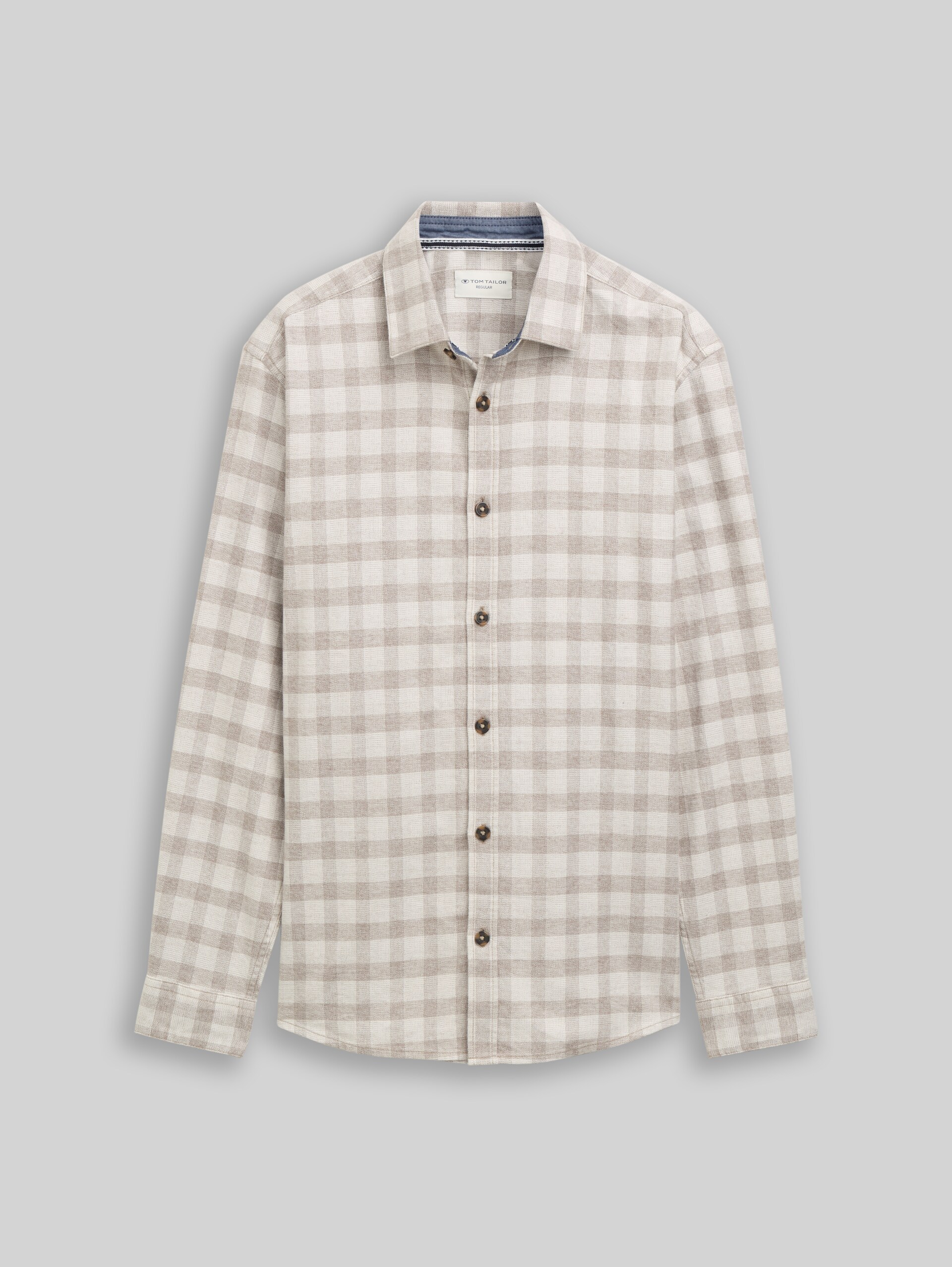 Regular Fit Flanell-Hemd mit Karomuster - taupe grindle check - Vorder-Produkt-Ansicht