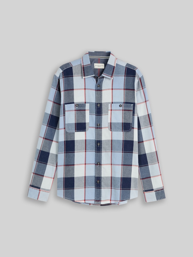 Regular Fit Hemd im Washed-Look von Men, blue big check