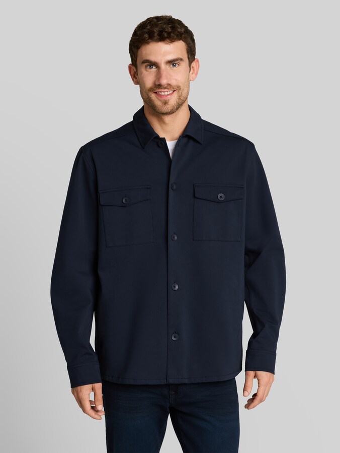 Sweat-overshirt met zakken door Men, sky captain blue