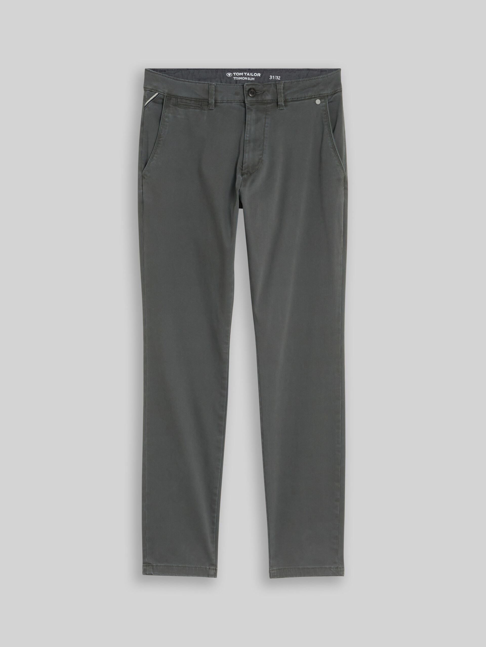 TTSIMON SLIM chino met gewassen look - Darkest Olive - Product vooraanzicht