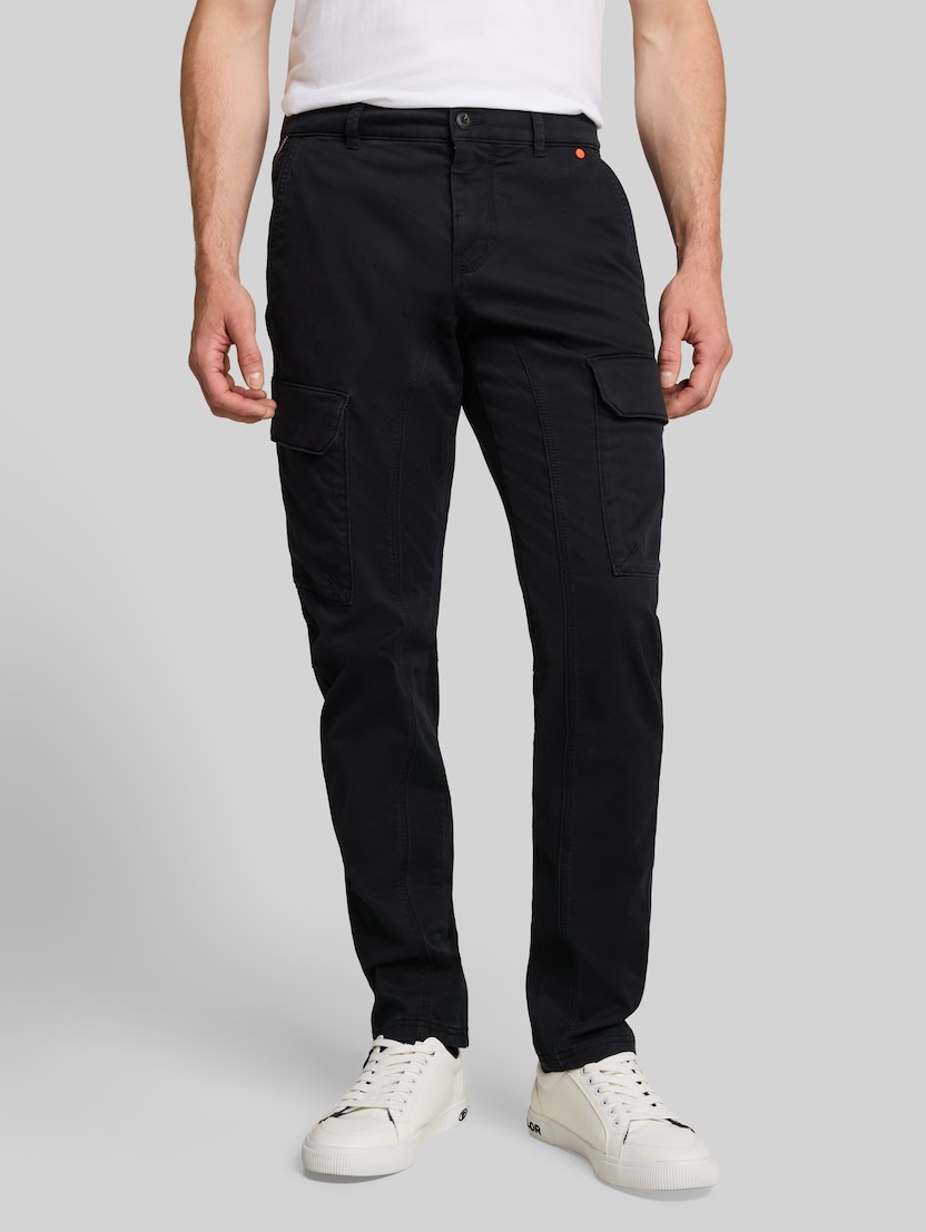 TTTYLER TAPERED Cargo Hose im Washed-Look door Men, Black