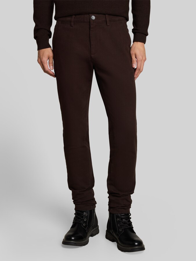 TTSIMON SLIM chino van katoen door Men, Dark Chocolate Brown