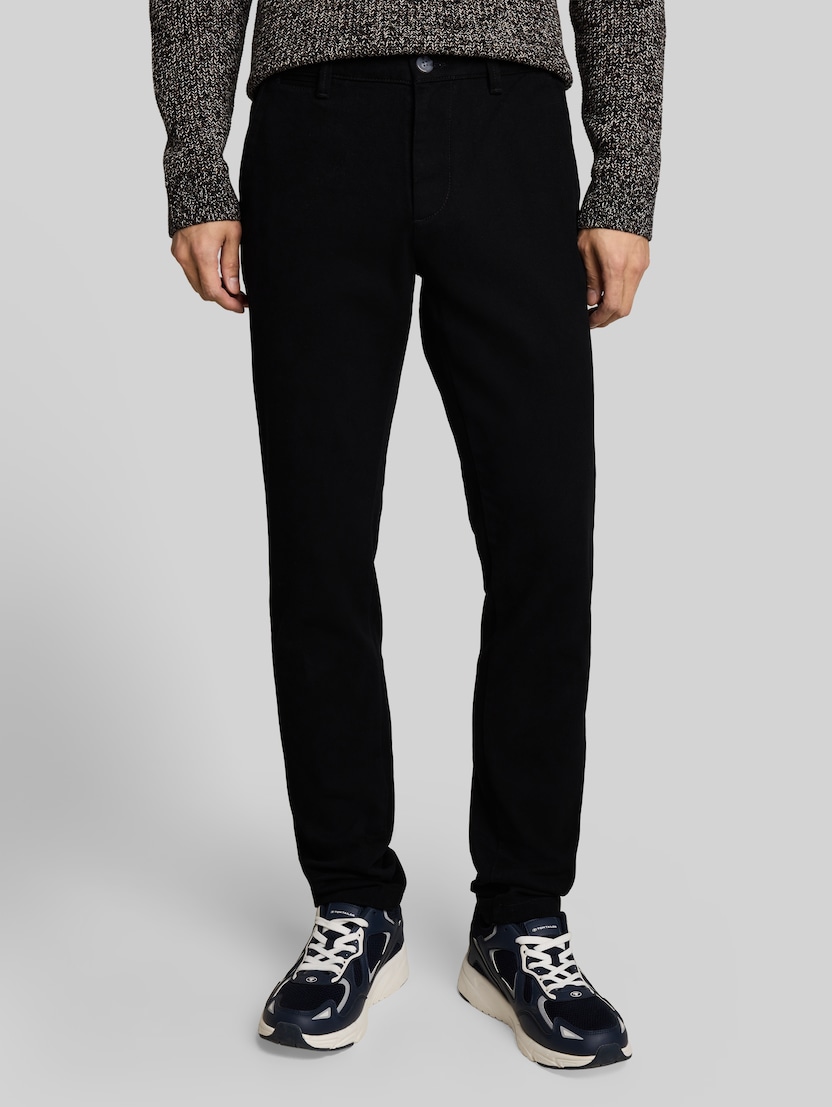 TTSIMON SLIM chino van katoen door Men, Black