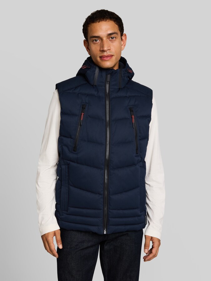 Puffer-Weste mit abnehmbarer Kapuze von Men, sky captain blue