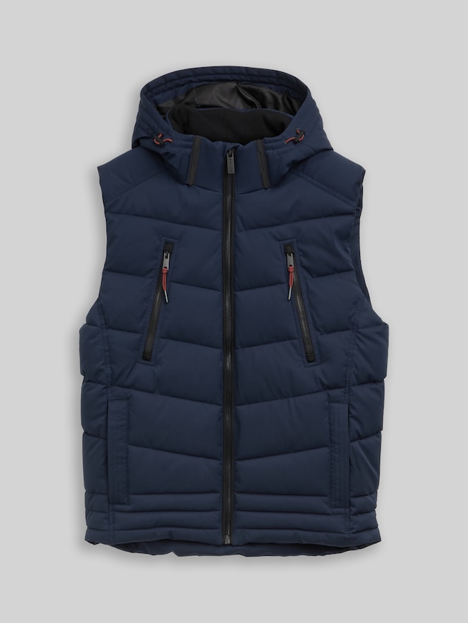 Puffer-Weste mit abnehmbarer Kapuze von Men, sky captain blue