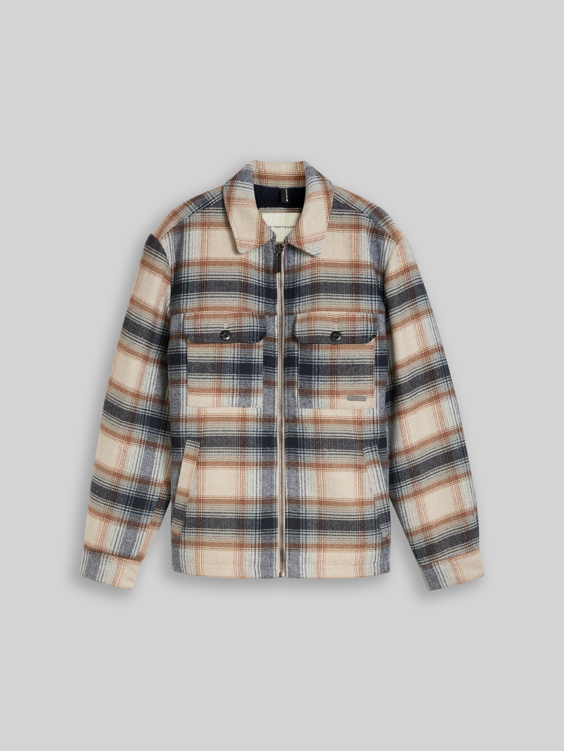 Overshirt mit Wollanteil - iron mint big check - Vorder-Produkt-Ansicht