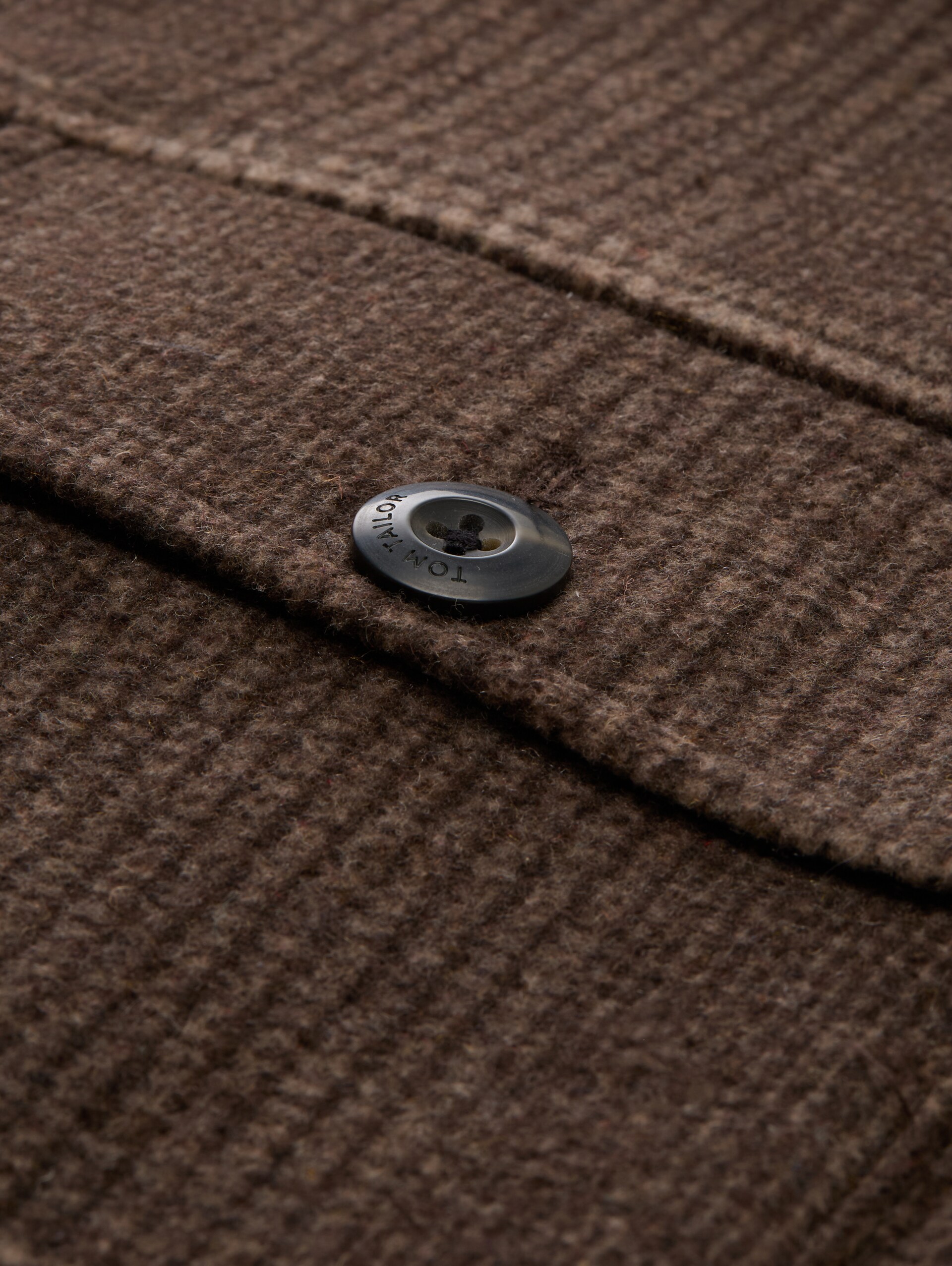 Overshirt mit Wollanteil - taupe check - Produkt-Detail-Ansicht