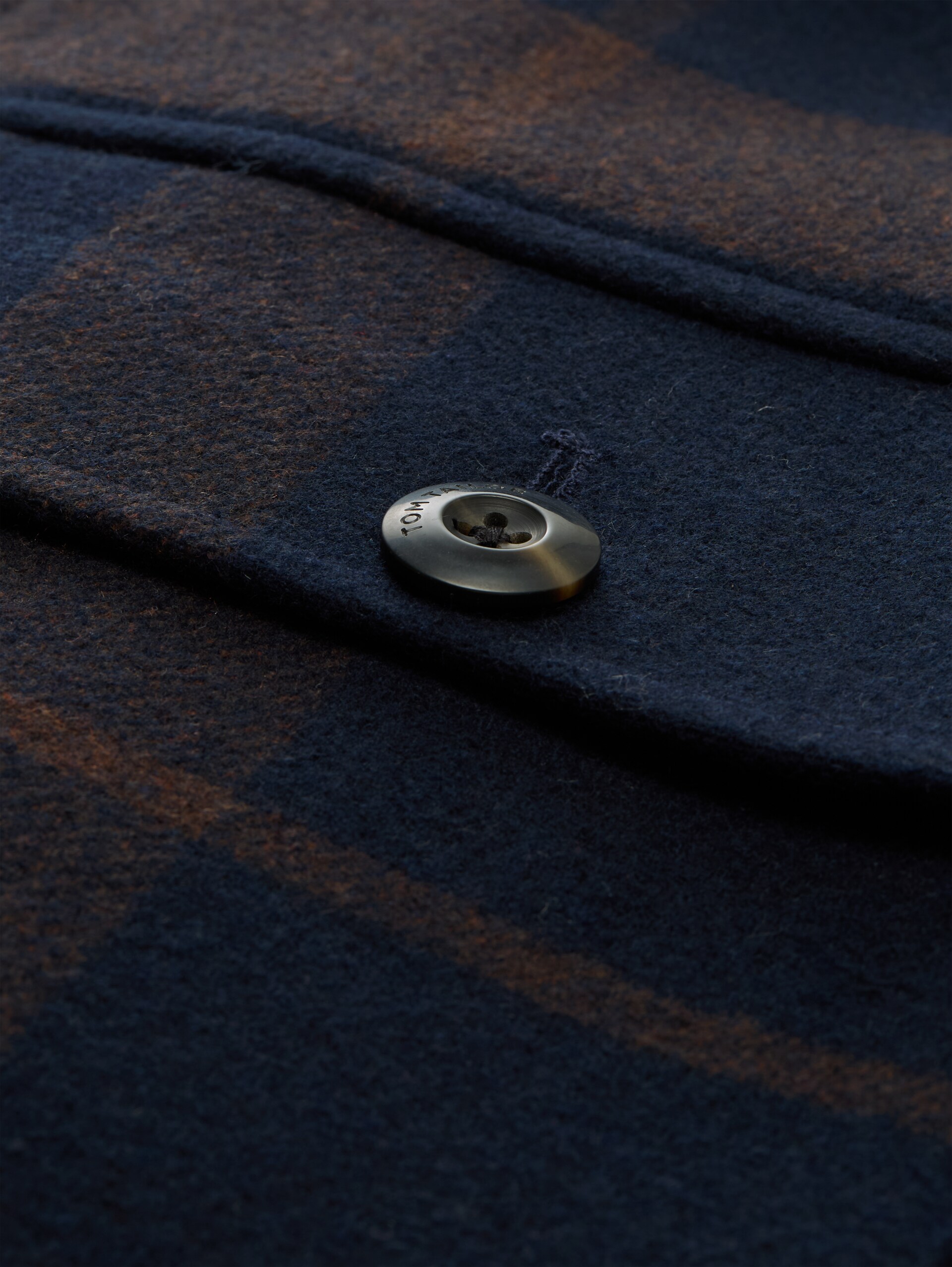 Overshirt mit Wollanteil - navy camel check - Produkt-Detail-Ansicht