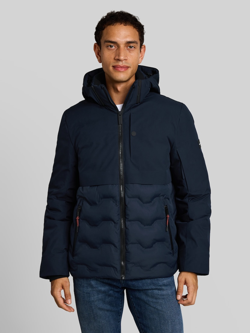 Hybride pufferjas met capuchon door Men, sky captain blue