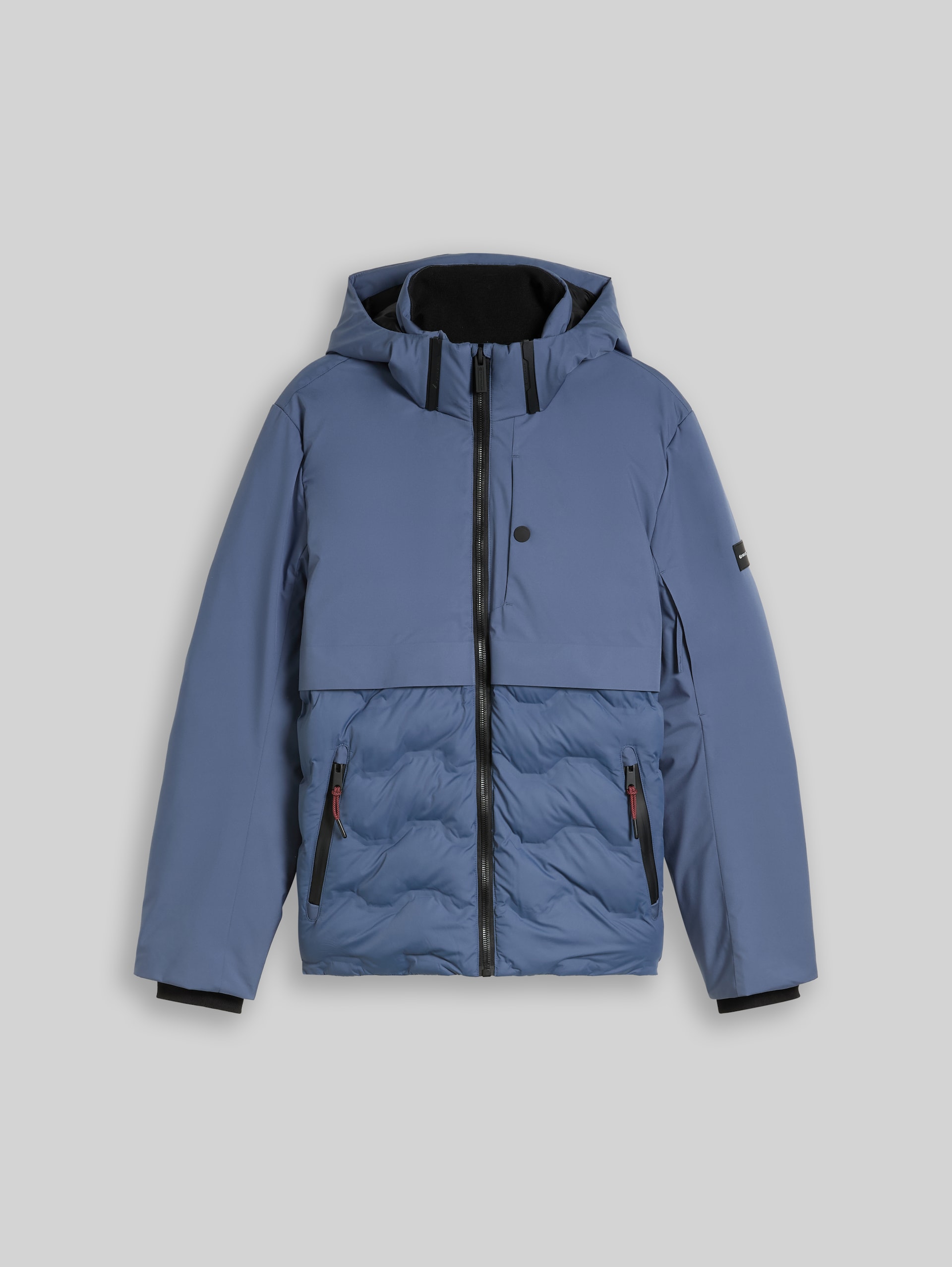 Hybrid Pufferjacke mit Kapuze - Vintage Indigo Blue - Vorder-Produkt-Ansicht