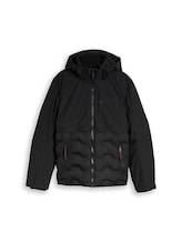 Ausgewählt, Hybrid Pufferjacke mit Kapuze von Tom Tailor, schwarz