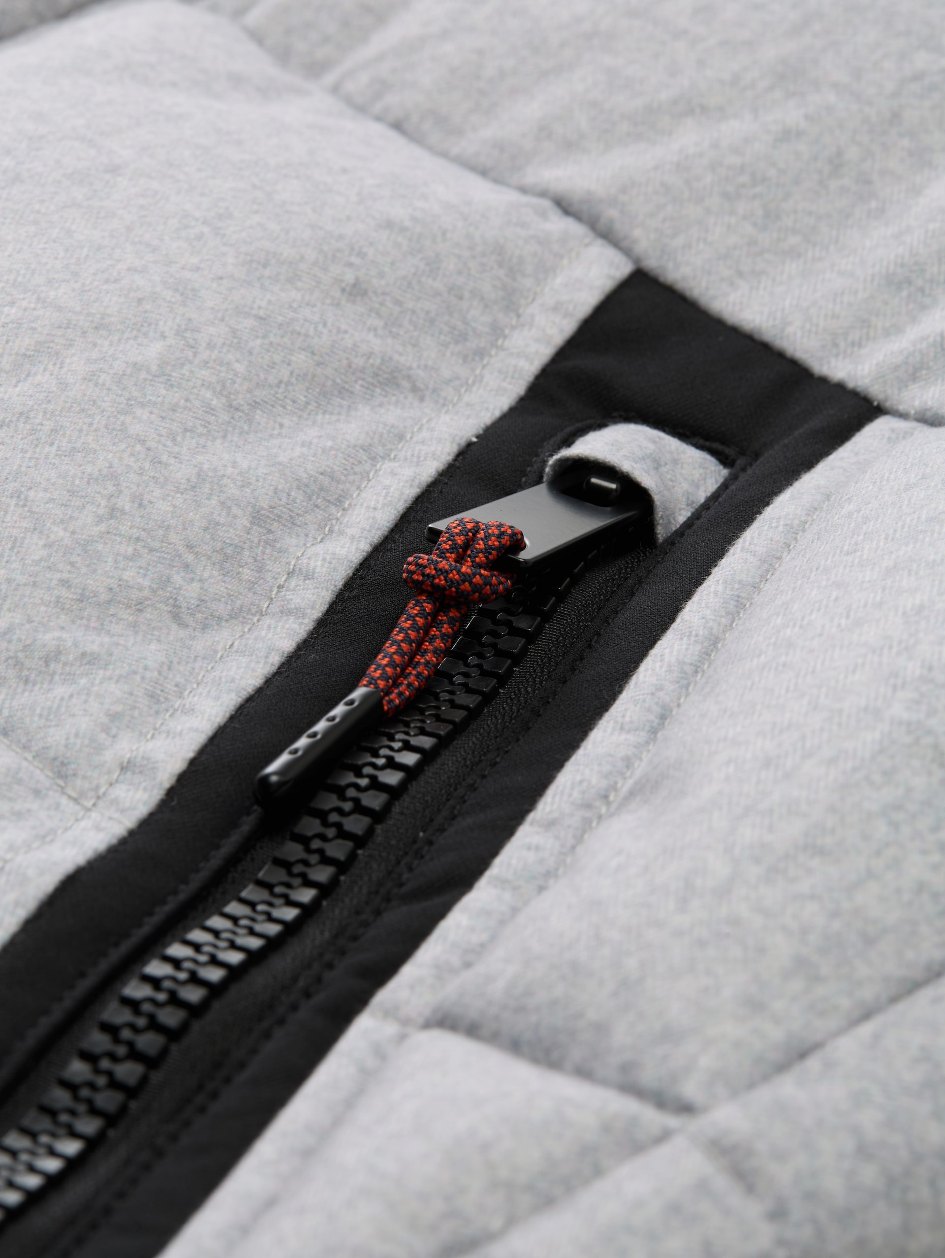 Puffer-Jacke mit abnehmbarer Kapuze - mid grey salt pepper structure - Produkt-Detail-Ansicht