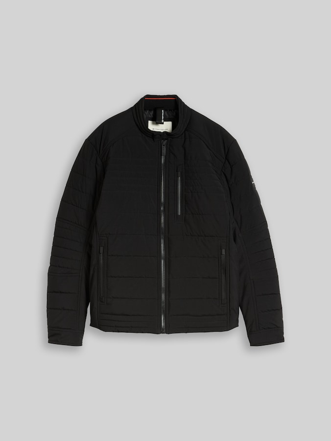 Gewatteerd jack in biker-look door Men, Black