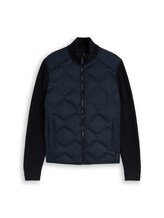Niet geselecteerd, Hybride gewatteerde jas met gebreide details door Tom Tailor, blauw