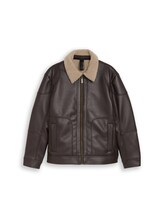Sélectionné, Veste de pilote en simili-cuir par Tom Tailor, brunir
