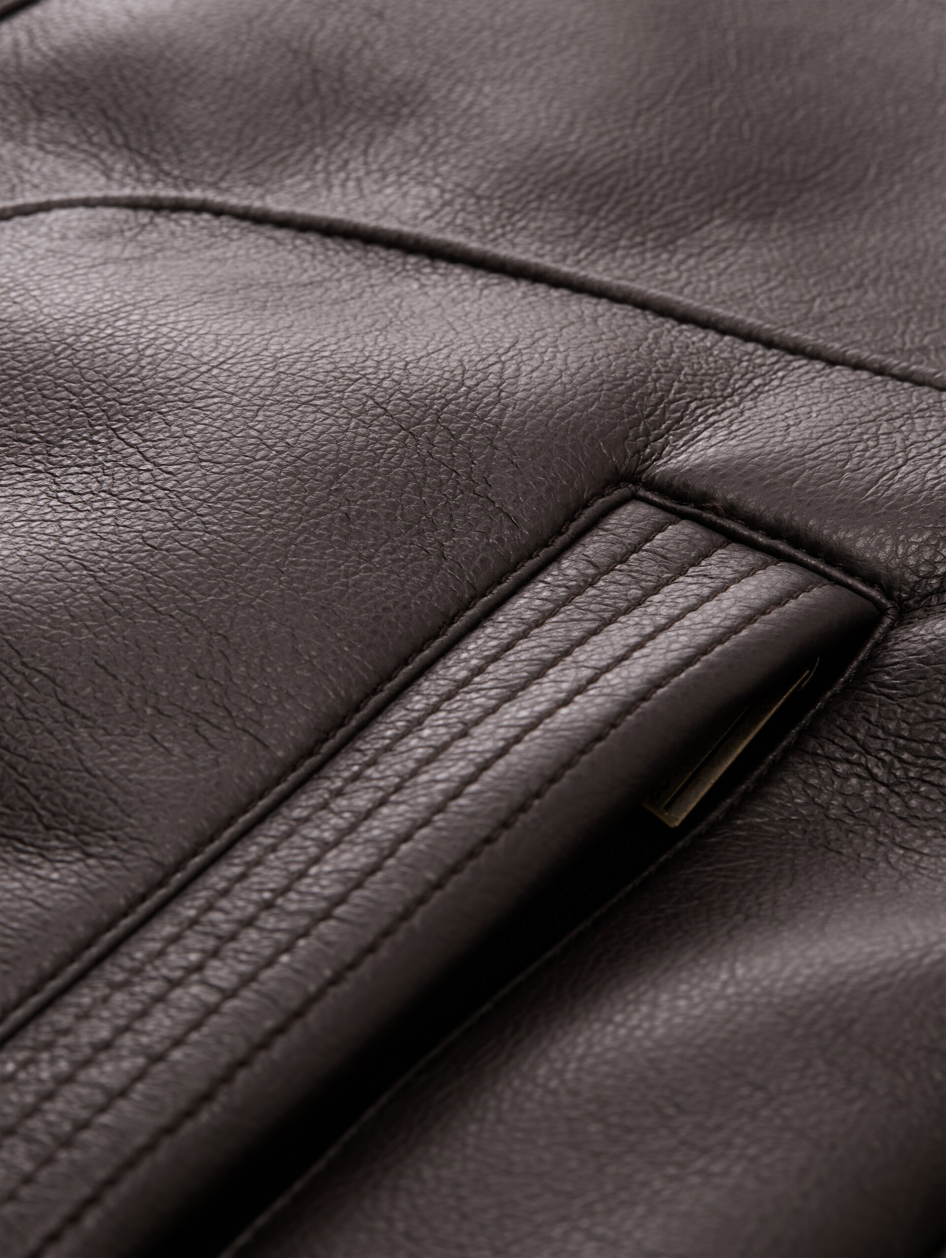 Veste de pilote en simili-cuir - Dark Chocolate Brown - Vue détaillée du produit