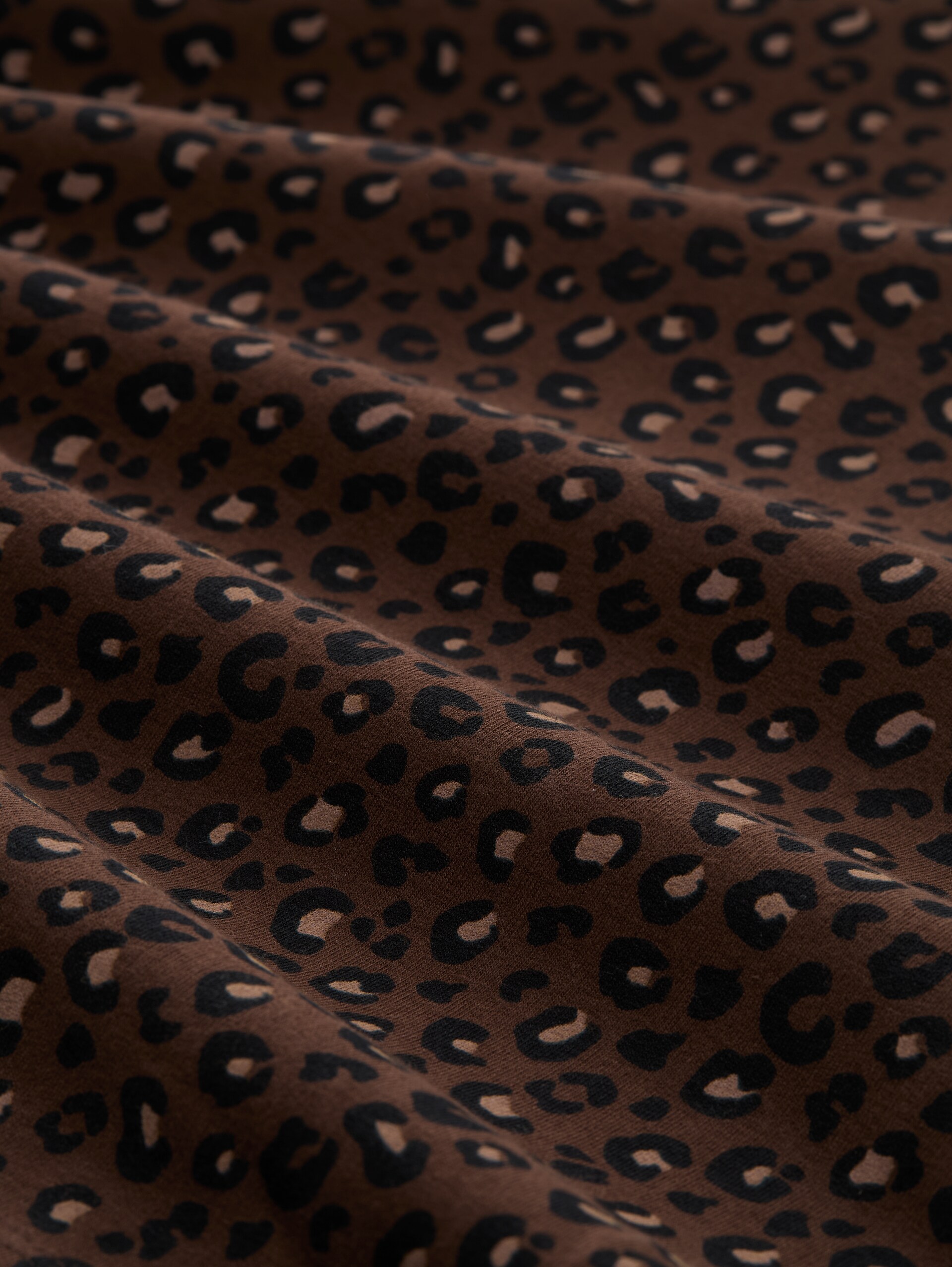Loose Fit Sweatshirt mit Leo-Print - brown black leo print - Material-Ansicht