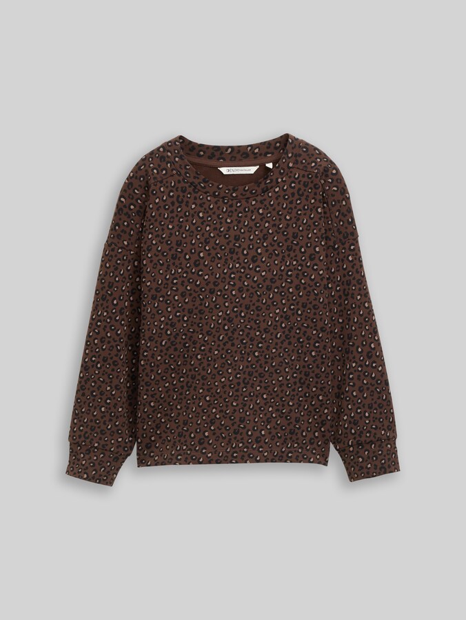 Sweatshirt met losse pasvorm en luipaardprint door Denim Female, brown black leo print