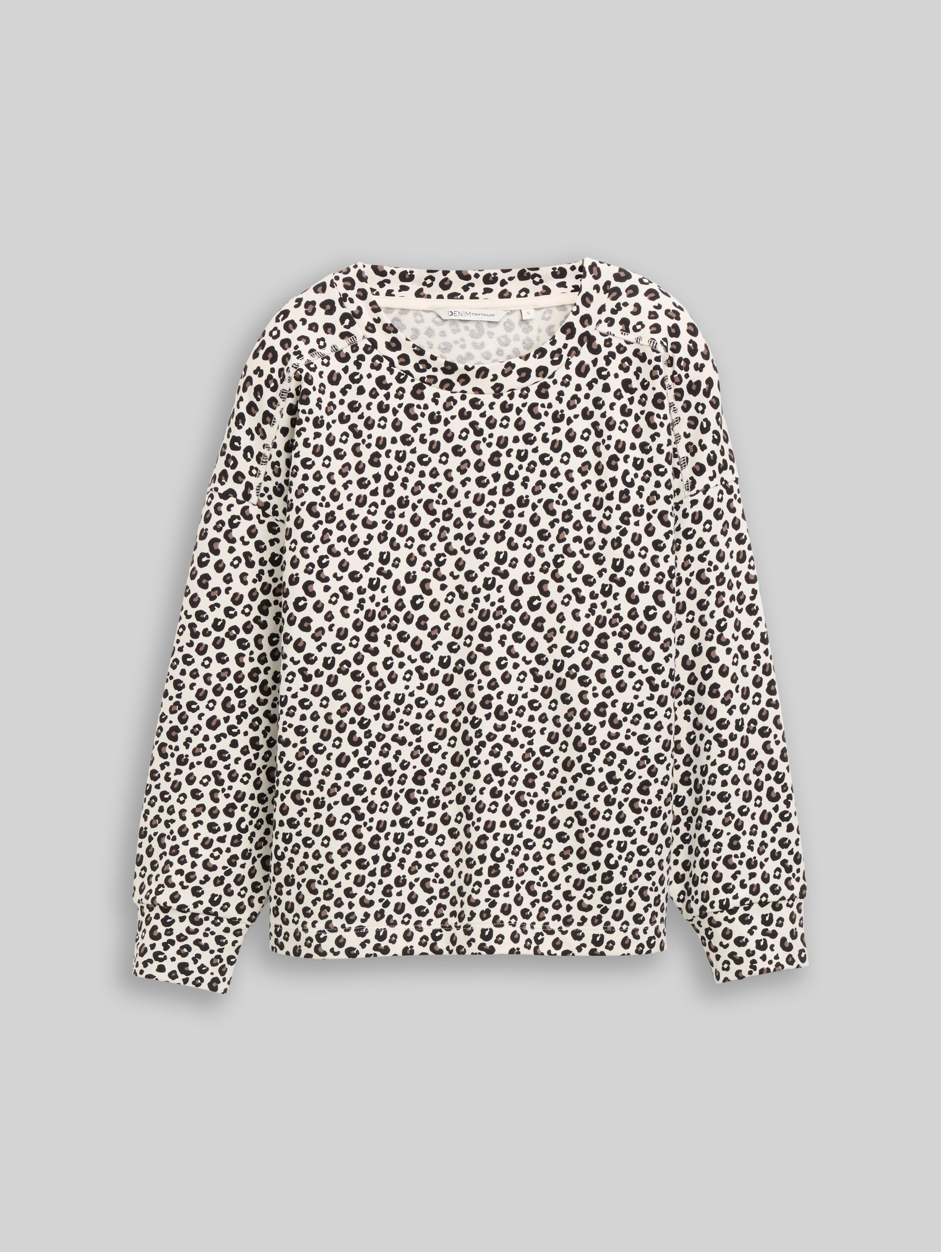 Loose Fit Sweatshirt mit Leo-Print - beige brown leo print - Vorder-Produkt-Ansicht