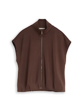 Geselecteerd, Loszittend scuba-sweatvest met opstaande kraag door Tom Tailor, bruin