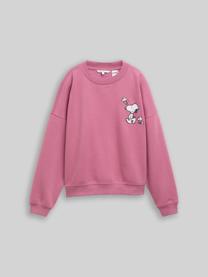 Sweatshirt mit Snoopy-Print von Denim Female, dusty berry